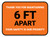 Thank You For Maintaining 6 Ft Apart Orange Rectangle - Floor Sign