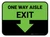 One Way Aisle Exit with Arrow Green Rectangle - Floor Sign