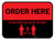 Order Here: Social Distance with Icon Red Rectangle - Floor Sign