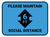 Please Maintain Social Distance with Arrow Blue Rectangle - Floor Sign