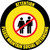 Attention: Please Maintain Social Distancing with Icon Black Border Circular - Floor Sign