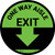 One Way Aisle Exit with Arrow Green Circular - Floor Sign