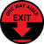 One Way Aisle Exit with Arrow Red Circular - Floor Sign