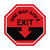 One Way Aisle Exit with Arrow Stop Circular - Floor Sign