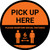 Pick Up Here: Social Distance with Icon Orange Circular - Floor Sign