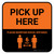 Pick Up Here: Social Distance with Icon Orange Square - Floor Sign