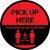 Pick Up Here: Social Distance with Icon Red Circular - Floor Sign