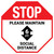 STOP: Please Maintain Social Distance with Arrow STOP - Floor Sign