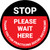 Stop: Please Wait Here Social Distancing Red Circular - Floor Sign