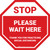 STOP: Please Wait Here Social Distancing STOP - Floor Sign