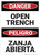 Danger: Bilingual Spanish Open Trench - Wall Sign