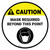 Caution: Mask Required Beyond This Point with Icon Circular - Floor Sign