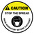 Caution: Stop The Spread Mask Mandatory with Icon Circular - Floor Sign