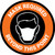 Mask Required Beyond This Point with Icon Orange Circular - Floor Sign