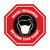 Mask Required Beyond This Point with Icon Stop Circular - Floor Sign