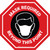 Mask Required Beyond This Point with Icon Stop - Floor Sign