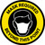 Mask Required Beyond This Point with Icon Yellow Circular - Floor Sign