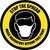 Stop The Spread - Mask Mandatory with Icon Yellow/Black Circular - Floor Sign