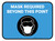 Mask Required Beyond This Point with Icon Blue Rectangle - Floor Sign