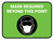 Mask Required Beyond This Point with Icon Green Rectangle - Floor Sign
