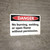 Danger: No Burning Welding Or Open Flame - Wall Sign