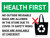 Health First: No Outside Reusable Bags Are Allowed with Icon Landscape - Wall Sign