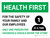 Health First: One Person Per Household At A Time with Icon Landscape - Wall Sign