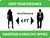 Keep Your Distance - Maintain a Healthy Office with Icon Green Landscape - Wall Sign