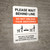 Please Wait Behind Line Do Not Unload Your Groceries with Icon Portrait - Wall Sign