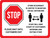 Stop Please Wait Until Customers Exit with Icons Landscape - Wall Sign