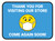 Thank You For Visiting Our Store with Face Mask Emoji Blue Rectangle - Floor Sign
