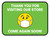 Thank You For Visiting Our Store with Face Mask Emoji Green Rectangle - Floor Sign