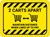 2 Carts Apart When Lined Up To Pay with Icon Hazard Stripes Rectangle - Floor Sign