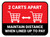 2 Carts Apart When Lined Up To Pay with Icon Red Rectangle - Floor Sign