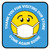 Thank You For Visiting Our Store with Face Mask Emoji Blue Square - Floor Sign