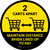 2 Carts Apart When Lined Up To Pay with Icon Yellow Circular - Floor Sign