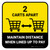 2 Carts Apart When Lined Up To Pay with Icon Yellow Square - Floor Sign