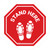 Stand Here with Shoe Prints Stop Circular - Floor Sign