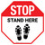 STOP: Stand Here with Shoe Prints Stop - Floor Sign