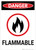 Danger: Combustible Flammable Vertical - Wall Sign