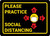 Please Practice Social Distancing Facemask Emojis Black - Wall Sign