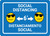Social Distancing with Sunglasses Emoji Blue - Wall Sign