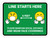 Line Starts Here with Emojis Green - Floor Sign