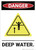 Danger: Deep Water Ansi With Graphic - Wall Sign