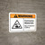 Warning: Corrosive Materials Wear Protective Clothing with Icon ANSI Landscape - Wall Sign