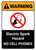 Warning: Electric Spark Hazard No Cell Phones with Icon ANSI Portrait - Wall Sign