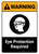 Warning: Eye Protection Required with Icon ANSI Portrait - Wall Sign
