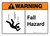 Warning: Fall Hazard with Icon ANSI Landscape - Wall Sign
