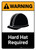 Warning: Hard Hat Required with Icon ANSI Portrait - Wall Sign