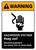 Warning: Hazardous Voltage Keep Out with Icon ANSI Portrait - Wall Sign